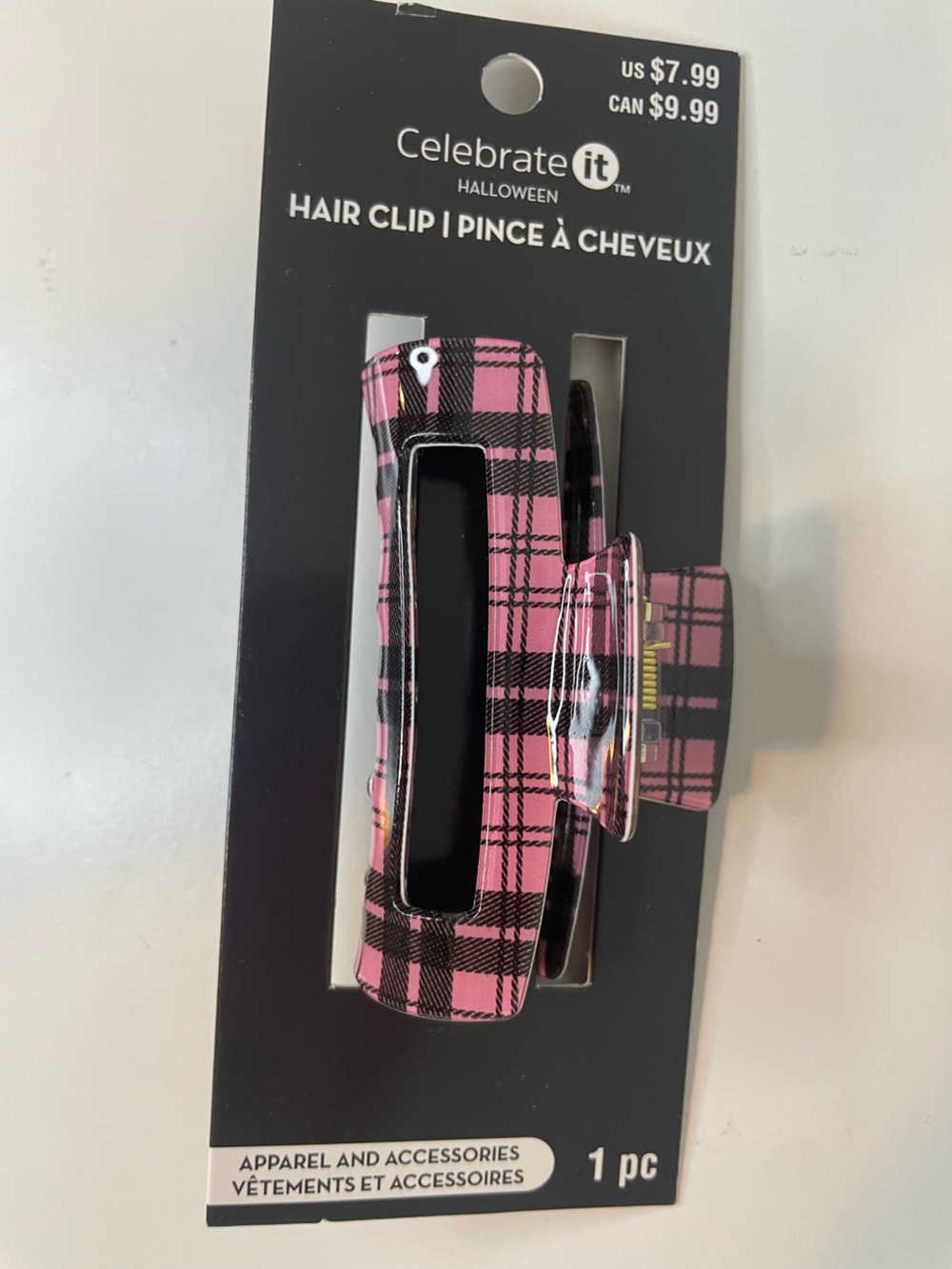Celebrate It Pink Plaid Hair Clip